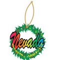Nevada Wreath Ornament w/ Clear Mirrored Back (10 Square Inch)
